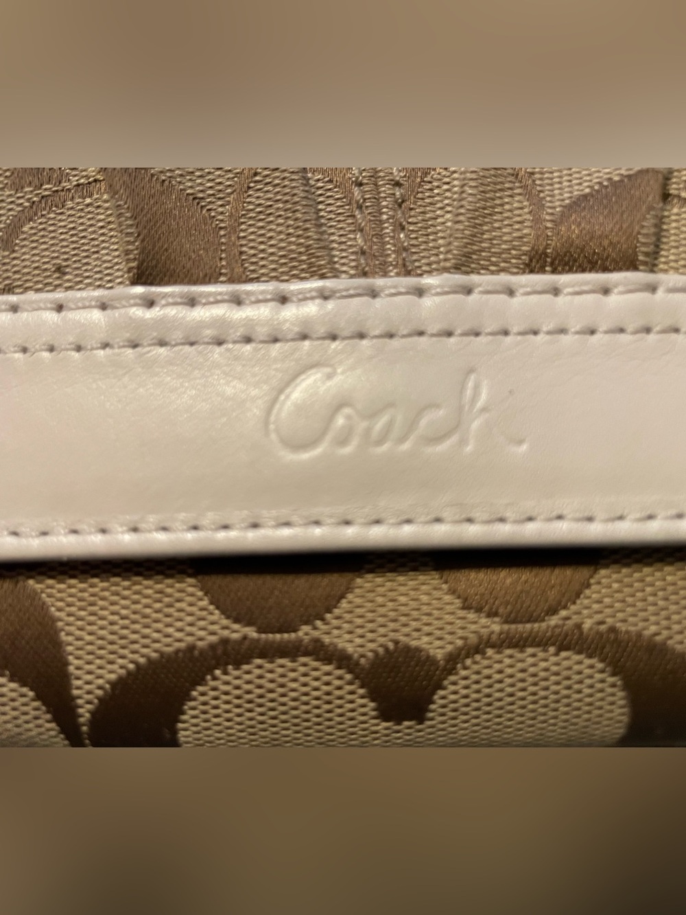 Coach Canvas Wallet in Khaki and Chalk - Picture 2 of 6